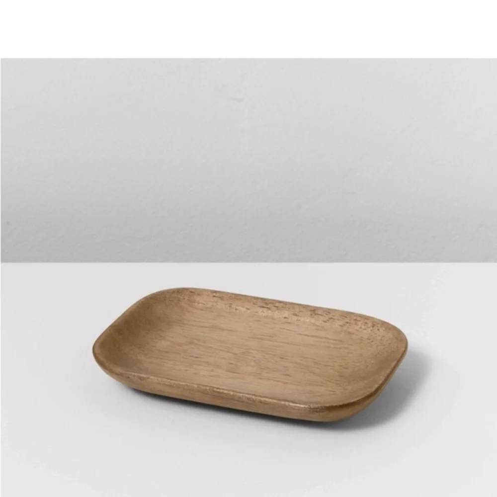 NWT Casaluna Wood Soap Dish Brown
